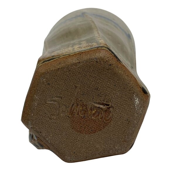 Walt Schmidt Hickory Tree Studio Art Pottery Handmade Mug Cup Built-In Straw - Picture 6 of 7